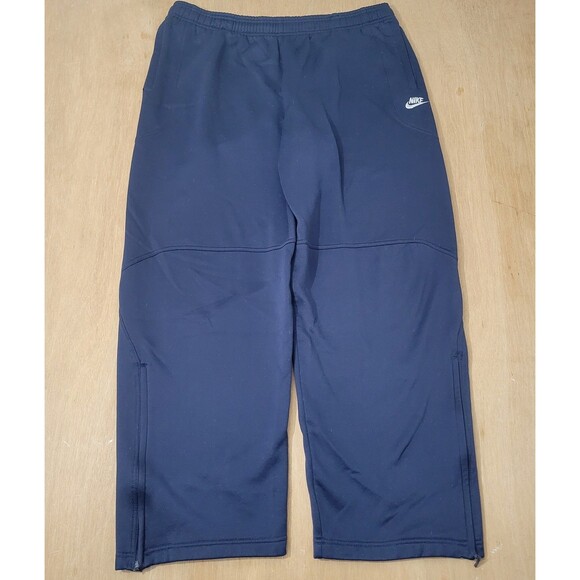 Vintage Nike Blue Sweatpants Size XL Men Nike Silver Tag Swoosh Logo Zip Bottom - Picture 2 of 11